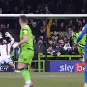 Carlisle keeper Mark Howard is beaten by Forest Green's opener as Morgan Feeney diverted Nicky Cadden's cross into his own net (photo: Richard Parkes)