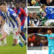 Cumbrians: Joe White, left, impressed on his first Hartlepool start, while Jarrad Branthwaite, top right, returned to action for Everton. Bottom right, James Trafford's good start at Bolton continues (photos: PA)