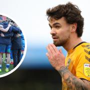 Newport's Dom Telford has 25 goals to his name this season ahead of tonight's clash with Carlisle United, inset (photos: PA / Richard Parkes)