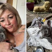 Andrea Nanson and her dog, banned from B&M