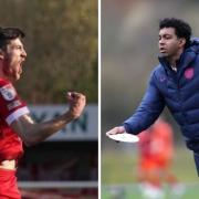 Ashley Nadesan, left, has been in the goals for Crawley in pre-season under new boss Kevin Betsy, right (photos: PA)