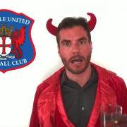 A screengrab from the bizarre video which has since been taken down by Crawley's owners