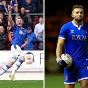 James Brown, left, hit a stunning goal against Rangers, while Hallam Hope, right, returned to action two months after suffering an alleged assault