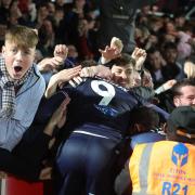 United fans mob Ryan Edmondson at Salford