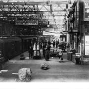 Carlisle railway station in the 1920s