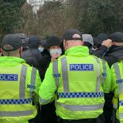 Anti-refugee protestors meet the high police presence in Carlisle