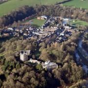 Air view of Appleby Castle, following the catastrophic floods which hit the county in 2015