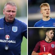 Paul Simpson is delighted fellow Cumbrians Jarrad Branthwaite, top right, and James Trafford, bottom right, are both in the latest England Under-21 squad