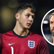 Gareth Southgate, inset, watched an England Under-21 side that included Cumbrian goalkeeper James Trafford