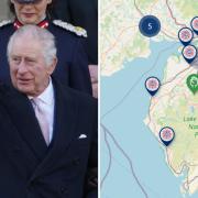 The King alongside Coronation events mapped out