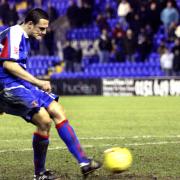 Simon Grand scores the penalty that won an epic shoot-out for Carlisle at Tranmere in 2005