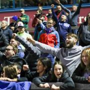 Fans celebrate the equaliser - Carlisle United v Peterborough United, Photographer Ben Holmes, Brunton Park, SkyBet League 1,  NO UNAUTHORISED USE.