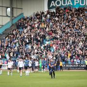 Derby fans in the Andrew Jenkins Stand during their side's 2-0 win at Brunton Park in September