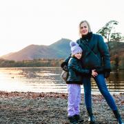 Kateryna Sievodnieva and her daughter pictured in the Lake District