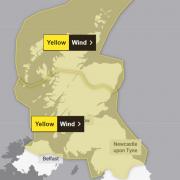 The yellow weather waring is in place throughout the day tomorrow.