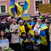 Ukraine vigil in Carlisle's city centre last year