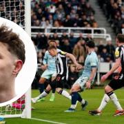 Joe White, inset, came on in the closing stages of Newcastle's draw with Bournemouth, main photo