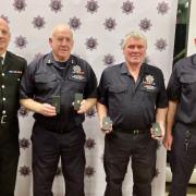 From left to right, Assistant Chief Fire Officer Brian Massie, Watch Manager Paul Jackson, Firefighter Ian Clarke, Station Manager Pete Kavanagh