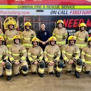 Cumbria Fire and Rescue Service’s new On-Call recruits, with chief fire officer Rick Ogden