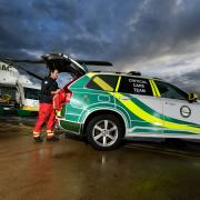Paramedic Lee Salmon with the car which operates four nights a week in Cumbria