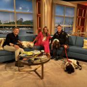 Ben Shephard, Cat Deeley and Kerry alongside the pooches on This Morning