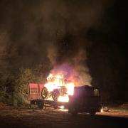 The tractor fire was extinguished in two hours
