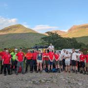 Teesdale and Weardale Search and Mountain Rescue Team members with Wasdale Mountain Rescue Team