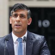 Prime Minister Rishi Sunak issues a statement outside 10 Downing Street, London, after calling a