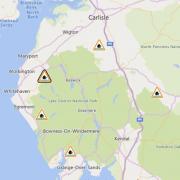 A number of flood alerts have been placed on Cumbria