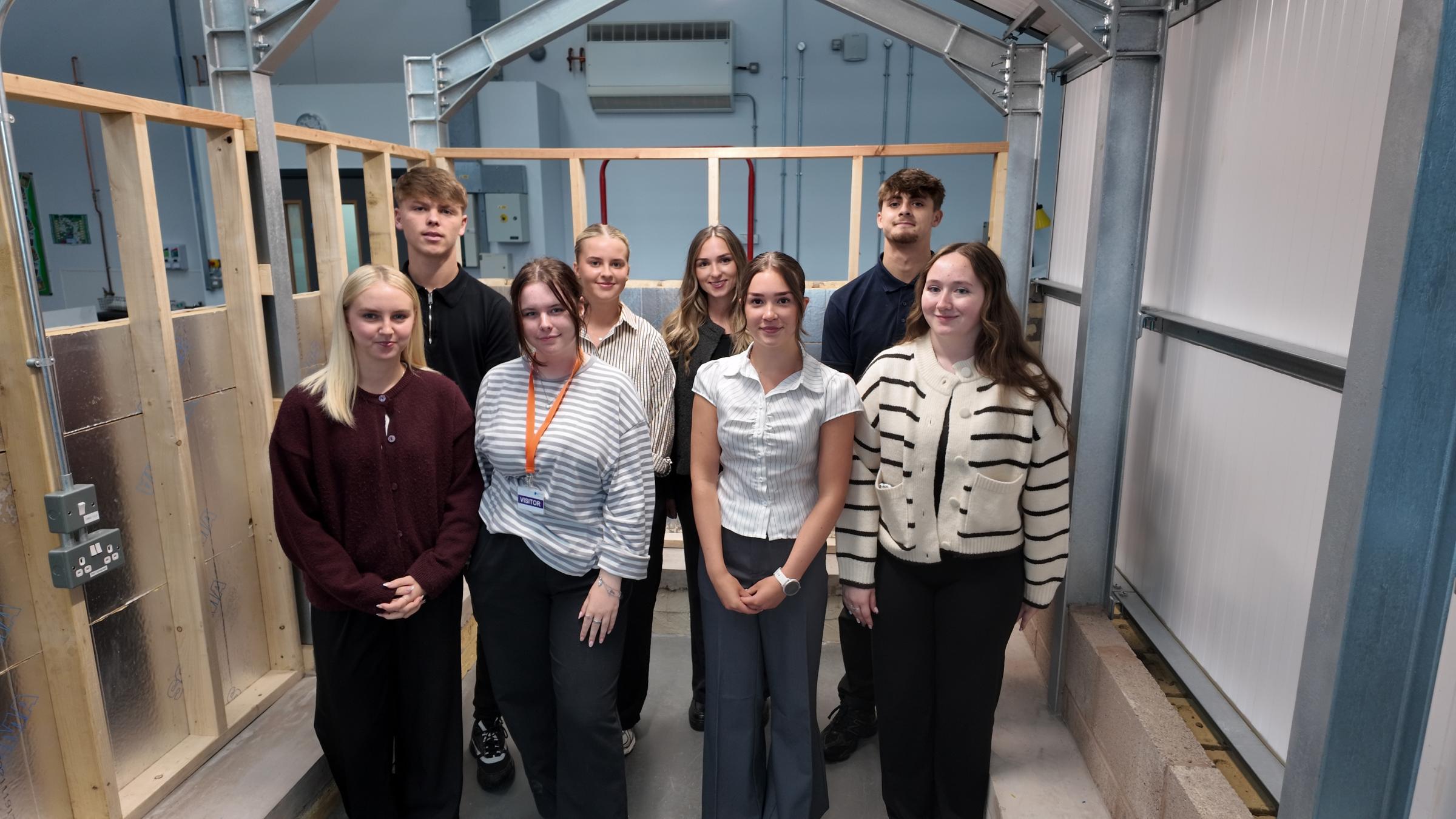 Degree apprentices build hands-on construction facility at college