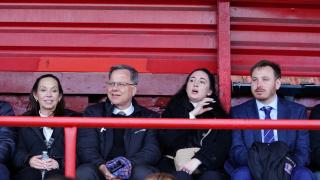 The Piataks, pictured at this week's Fred Conway Cumberland Cup final, want to press on with their United training ground plan but have spoken of frustrations at the pace of things
