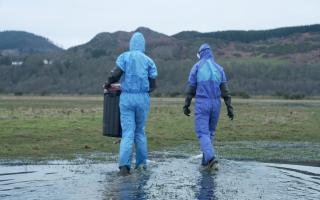 EMERGENCY: Staff in PPE working at RSPB Mersehead, Credit: RSPB