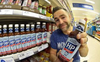 Dave Wardrope, 35 from Harraby, Carlisle won a competition to have his face on bottles of HP brown sauce. The social media campaign linked with the Movember mens cancer charity had Dave post a photo of himself online with a bottle of HP sauce:in 2015