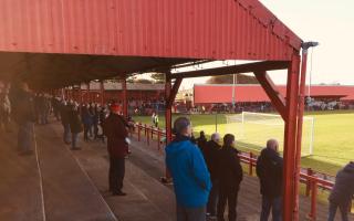 A socially distanced crowd at Workington Reds v Mossley, which features in Daniel Gray's book The Silence of the Stands