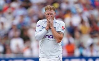 Ben Stokes reacts after dropping a big catch
