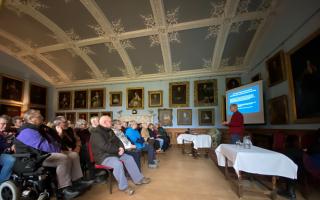 A talk being held at the castle by historian Dr Rob David