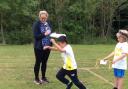 Leaping: Year 3s at Ashfield Junior School enjoy a fun-packed sports day