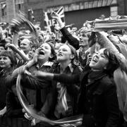 Carlisle fans salute the team at a civic reception following promotion to the First Division in May 1974
